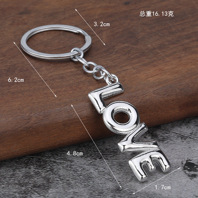 LOVE Heart Zinc Alloy Keychain Valentine Gift Accessory