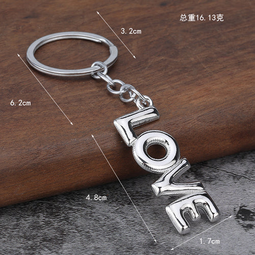 LOVE Heart Zinc Alloy Keychain Valentine Gift Accessory