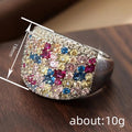 Multicolor Mosaic Dome Extra-Wide Ring In Silver Tone view 4