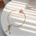 Gold Geometric Pink Flower Resin Adjustable Bracelets 9 Styles view 6