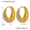 Teardrop Pave Hoop Earrings Zircon Blue Pine Three Sizes view 9