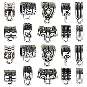 Antique Silver Three-Way Bail Jewelry Findings with 16 Listed Options