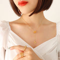 Initial Letter Y Lariat Necklace Disc And Dangle Charm view 3