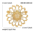 Openwork Sunflower Brooch in Gold or Silver Tone Metal view 6