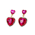 Gold Tone Crystal Heart Drop Stud Earrings 5 Colors view 5