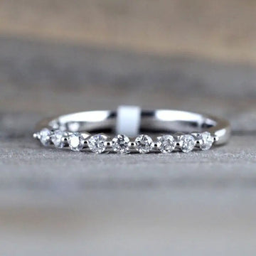 Bezel Round Clear Stone Thin Band Ring Three Metal Tones
