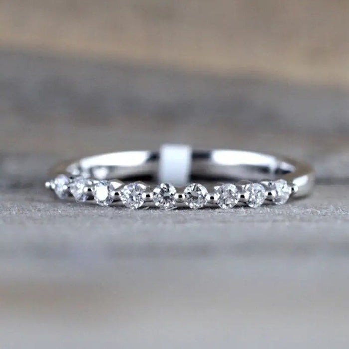Bezel Round Clear Stone Thin Band Ring Three Metal Tones