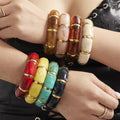 Marbled Resin Stretch Bracelet in Eight Compact Colorways view 1