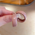 Chunky Glossy Hoop Earrings in Pink and Red Fashion Jewelry view 6