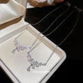 Silver Tone Pearl and Teardrop Crystal Necklaces Statement Jewelry view 4