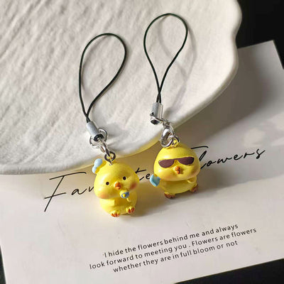 Main product view of yellow Chick Figure Phone Strap Charms in Two Designs