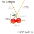 Red Cherry Pendant Necklaces and Hoop Earrings in Twelve Styles view 12