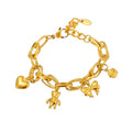 DIY Charm Bracelet Heart Bear Bow Rose Gold Steel Set view 5