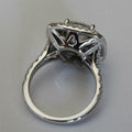 Silver Tone Cushion Square Double Halo Ring Pavé Frame view 4