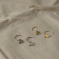 Frosted Butterfly Hook Earrings Gold Silver Metal Pair view 1