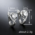 Silver Tone Musical Note Clear CZ Huggie Hoop Earrings view 4