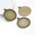 Round 25 mm Metal Pendant Tray Settings in Two Antique Finishes view 2