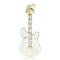 Shell Effect Electric Guitar Brooch in Black or White view 1
