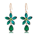 Silver Tone Crystal Flower Drop Openwork Crystal Five Designs Metal Dangle Earrings view 8