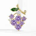 Purple Crystal Grape Cluster Brooch in Purple for Jackets and Scarves view 2