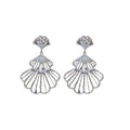 Silver-Tone Crystal Fan Drop Earrings For Women Jewelry view 5
