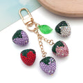 Medium and Large Four-Color Rhinestone Strawberry Clay Bead Collection view 4