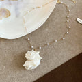Gold Shell Pearl Beach Necklaces and White Shell Bracelet view 8