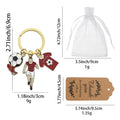Enamel Soccer Triple Charm Keychain Gold Split Ring view 2
