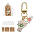 Red Carnation Mothers Day Multi Charm Key Ring Gold view 7