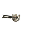 Silver Four-Layer Irregular Open Stack Band Ring Metal view 5