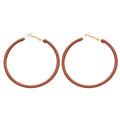 Leather Wrapped Oversized Round Hoop Earrings Jewelry Accessory view 5