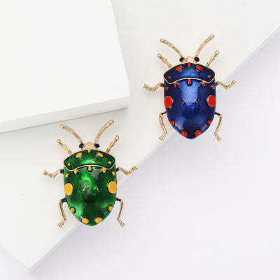 rounded beetle brooch shown from the front