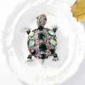Black Gold Tone Sea Turtle Crystal Two Designs Metal Brooch Pin view 5