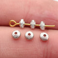 Decorative Beaded Rim Round Small Hole Metal Spacer Beads view 3