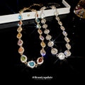 Teardrop Crystal Halo Choker Multicolor Clear Variants view 3