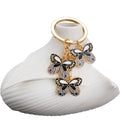 Black Butterfly Enamel Charm Keychain with Gold Tone Hardware view 5