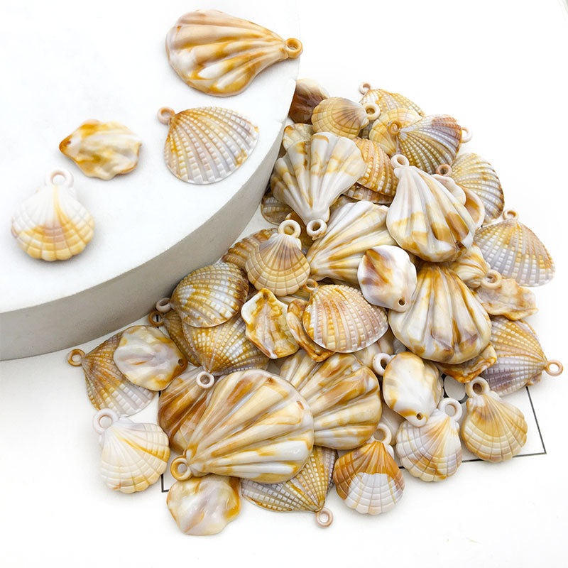Acrylic Shell Scallop Cloud Charm Pendant for DIY Necklace Bracelet Keychain Jewelry Making