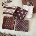 Brown And Black Geometric Print Lightweight Square Scarf view 4
