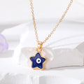 Gold Tone Star Evil Eye Pendant Necklaces in Four Colors view 3