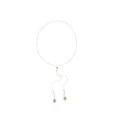 Silver Tone Lariat Necklace with Pearl and Crystal Rings view 5