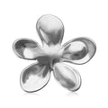Polished Five Petal Sculptural Flower Brooch in Two Tones view 2