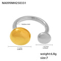 Double Round Disc Open Rings Stainless Steel Gold Steel Tone view 7