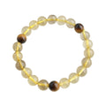 Yellow Rutilated Quartz Bead Bracelet Tiger Eye Accents view 5