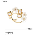 Circular Vine Brooch with Faux Pearl Accents Decorative Lapel Pin view 5