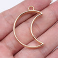 Open Crescent Moon Resin Frame Charms in 4 Finishes for Jewelry Making view 3