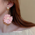 Floral Statement Earrings in Nine Soft Color Designs view 3