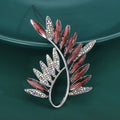 Crystal Olive Leaf Spray Brooch for Jackets Scarves and Coats view 4