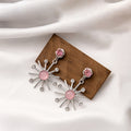 Silver Sunburst Starburst Dangle Earrings Three Colors view 4