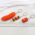 Realistic Faux Barbecue Meat Split Ring Keychains in Three Styles view 2