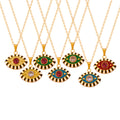 Gold Enamel Evil Eye Pendant Necklace Crystal Center 40+5cm view 5